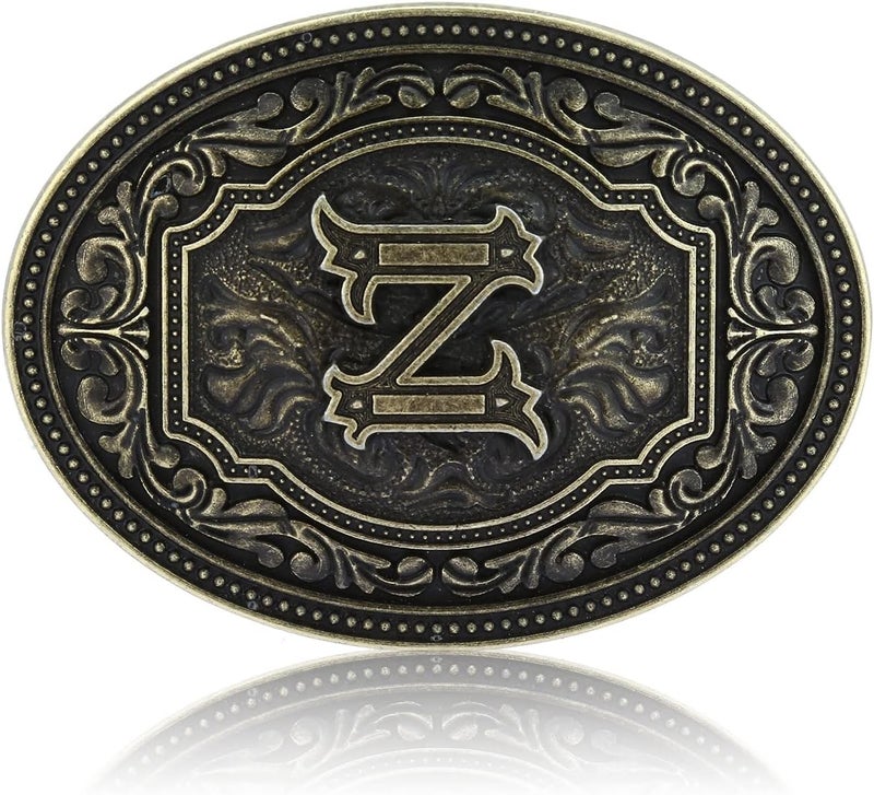 Fibbadet Store Belt Buckles Men Initial Letters A-Z Western Rodeo Cowboy Cowgirl Belt Buckle for Men Boys Halloween Birthday Party - Image 1